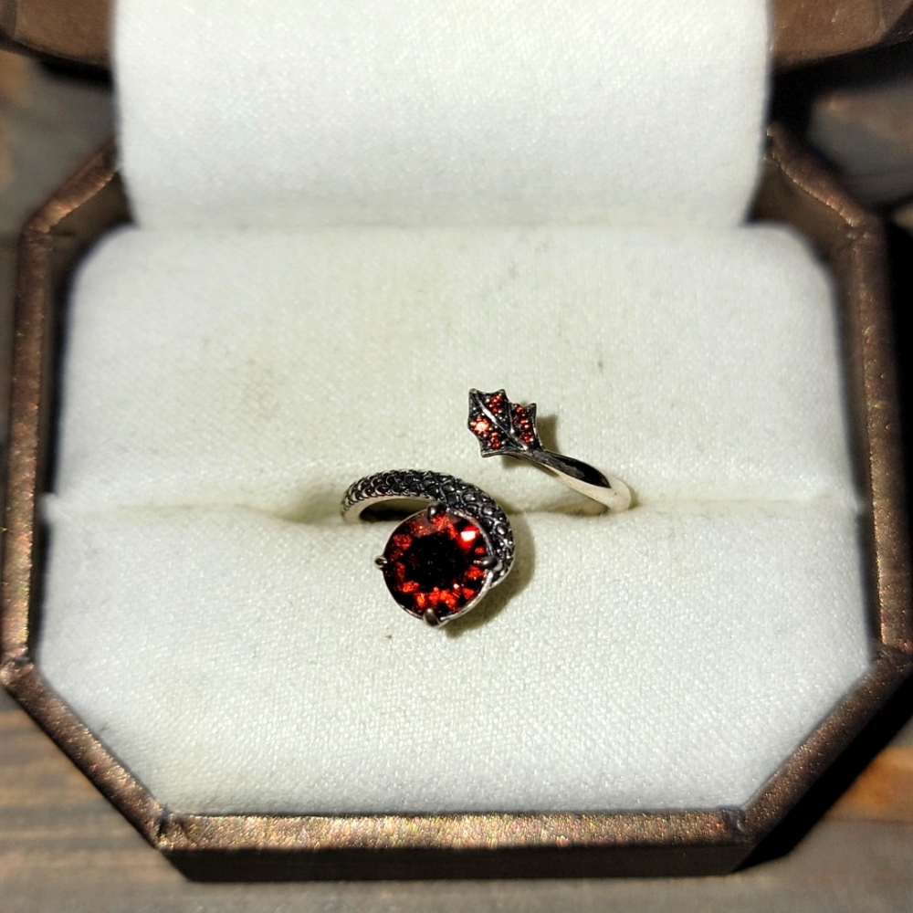 Size 6 Sterling Silver Dragon Ring "Make your own Luck"